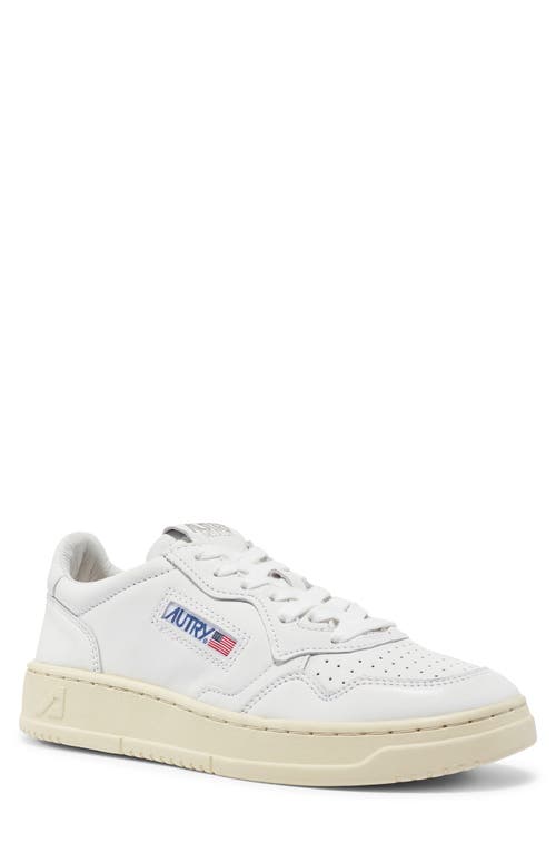 Shop Autry Medalist Low Sneaker In Goat/goat White