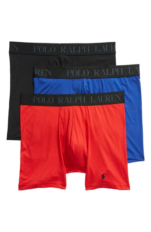 UPC 192503885649 product image for Polo Ralph Lauren 4D 3-Pack Cotton & Modal Boxer Briefs in Royal/Red/Black at No | upcitemdb.com