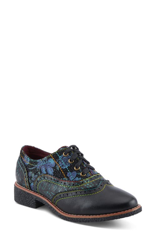L'artiste By Spring Step Muggiasti Wingtip Oxford In Black Multi