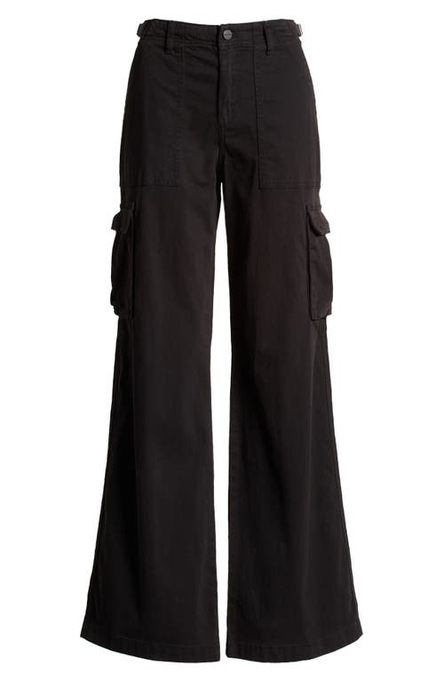 Sanctuary Soft Marine High Waist Wide Leg Crop Cotton Pants In Black