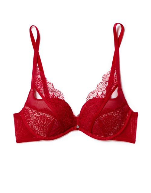 Shop Adore Me Sylvia Push Up Plunge Bra In Dark Red