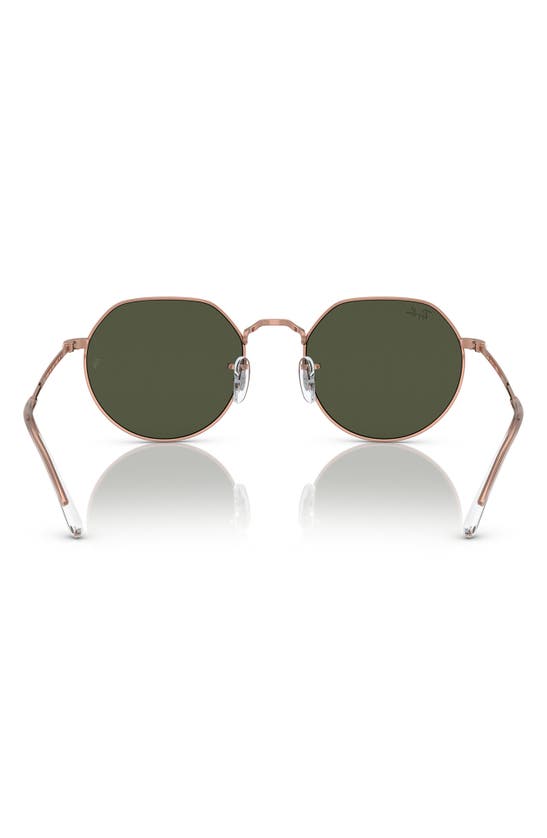 Shop Ray Ban Ray-ban Jack 53mm Round Sunglasses In Rose Gold