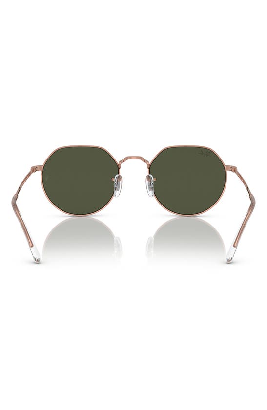 Ray Ban Jack 53mm Round Sunglasses In Rose Gold