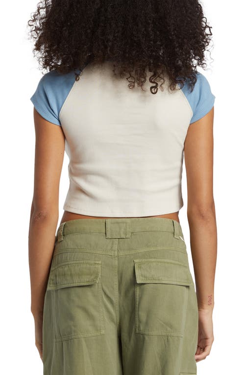 Shop Billabong Blissed Crop Cotton Graphic T-shirt In Blue Shadow