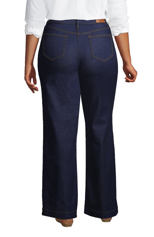 Lands' End Recover High Rise Wide Leg Blue Jeans In River Rinse