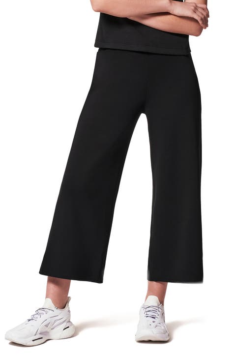 Women's NWT Spanx On The Go Wide Leg Crop Pants Size XS Stretch