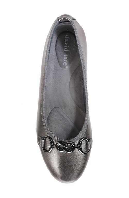 Shop David Tate Omega Flat In Pewter Lamb