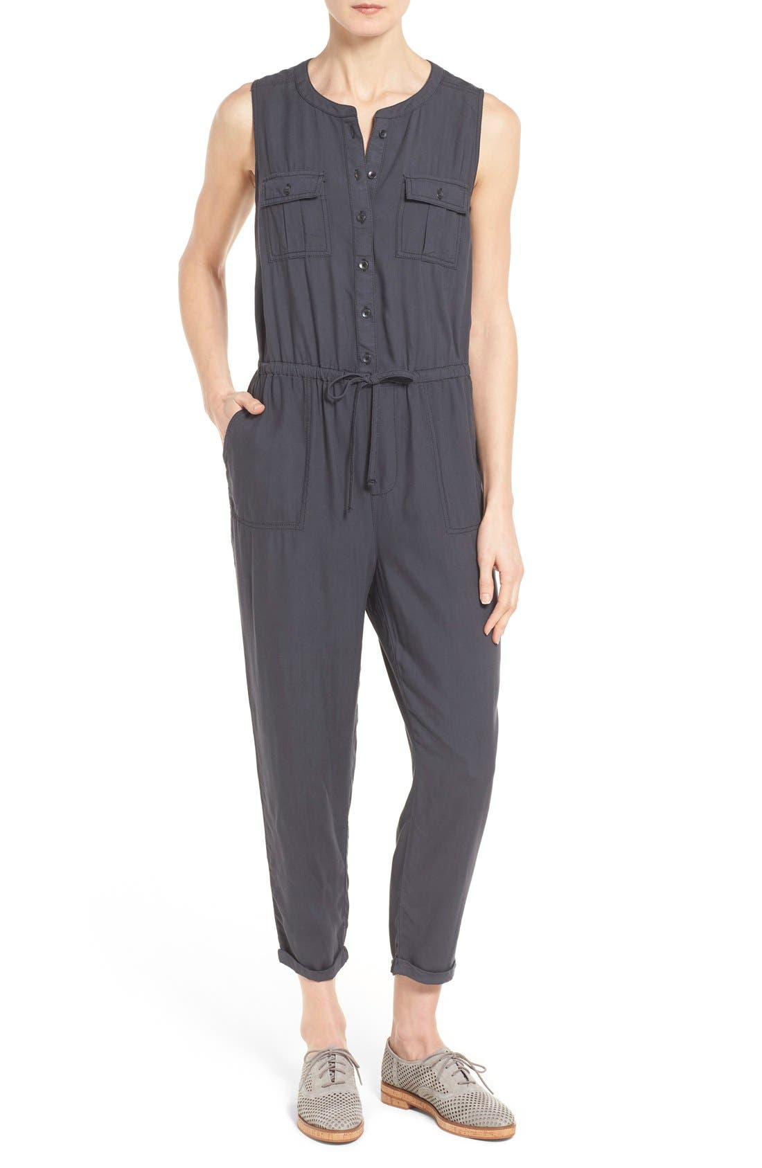 sleeveless utility jumpsuit