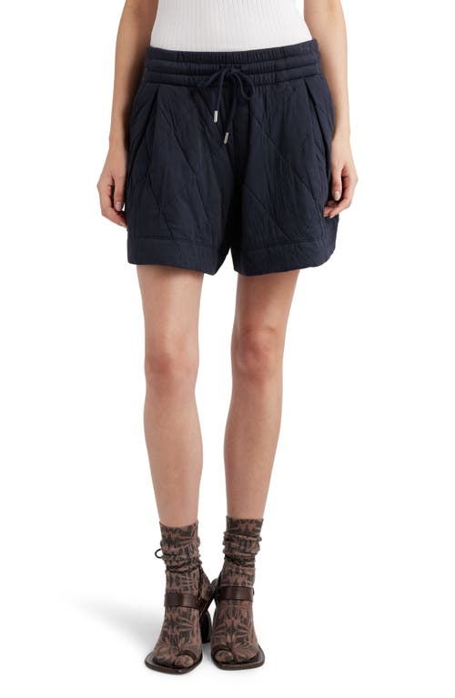 Hedio Quilted Drawstring Shorts in Navy 509