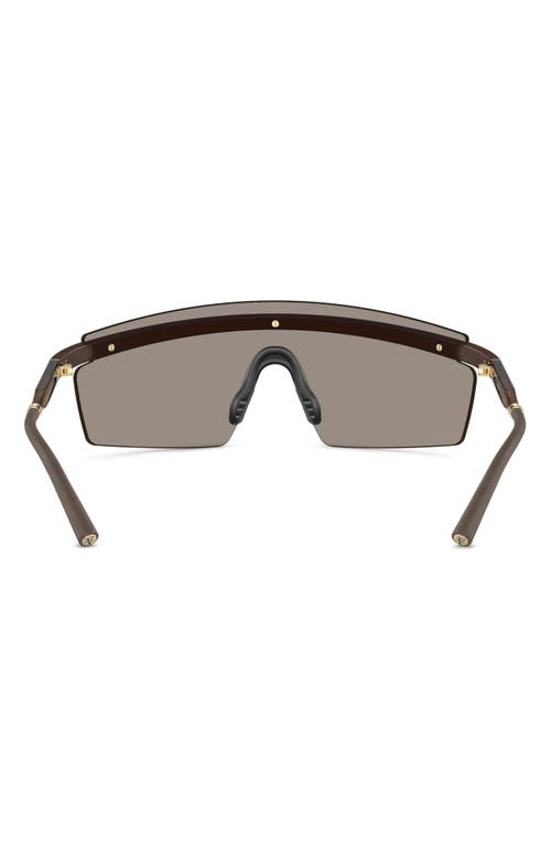 Shop Oliver Peoples X Roger Federer R-4 138mm Rimless Shield Sunglasses In Umber/desert Flash