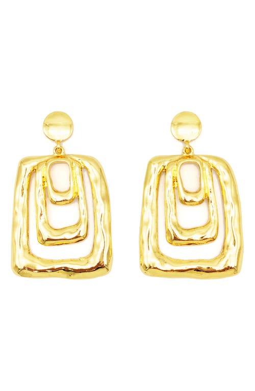 Shop Petit Moments Hammered Knocker Drop Earrings In Gold