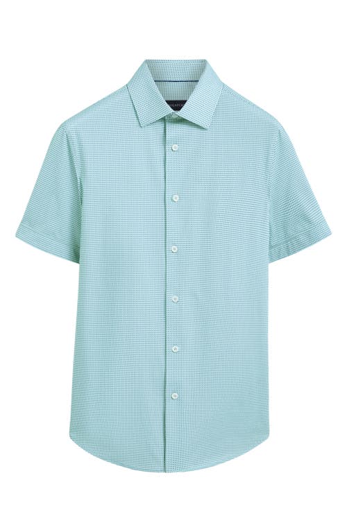 Shop Bugatchi Miles Ooohcotton® Pin Dot Short Sleeve Button-up Shirt In Mint