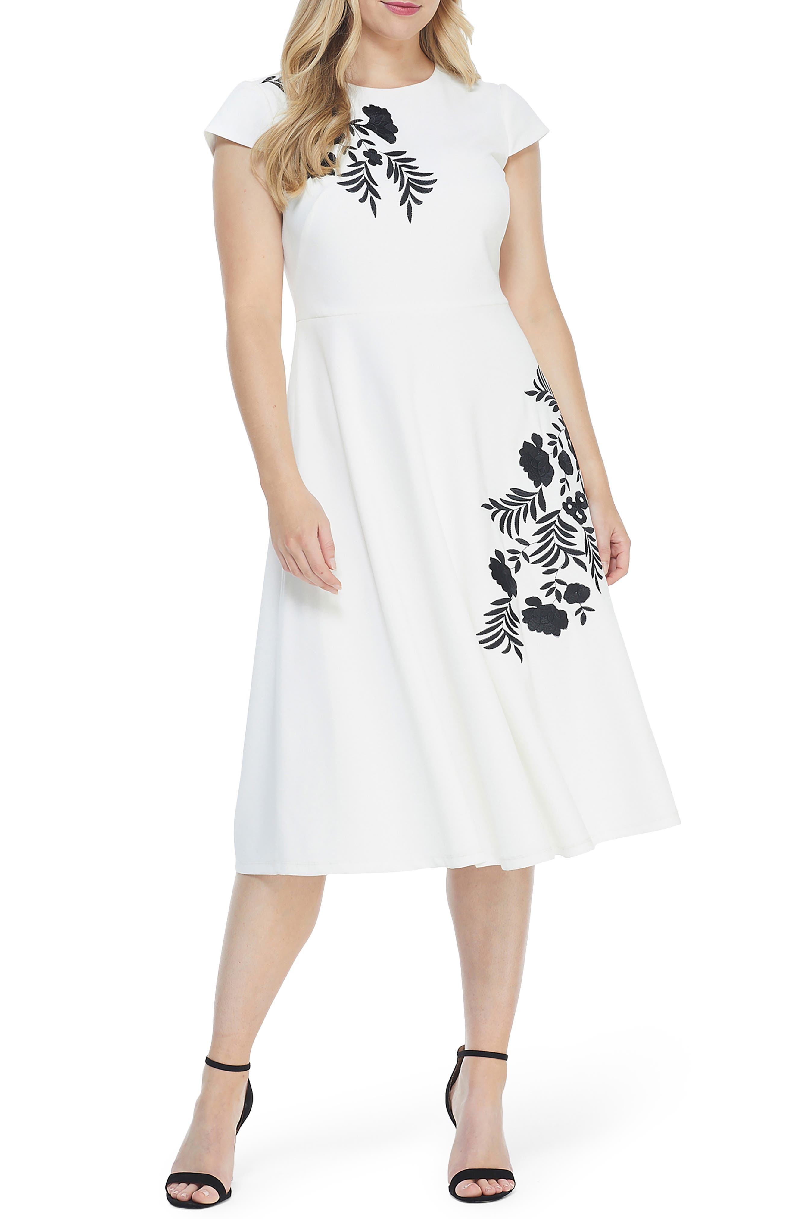 maggy london floral a line dress