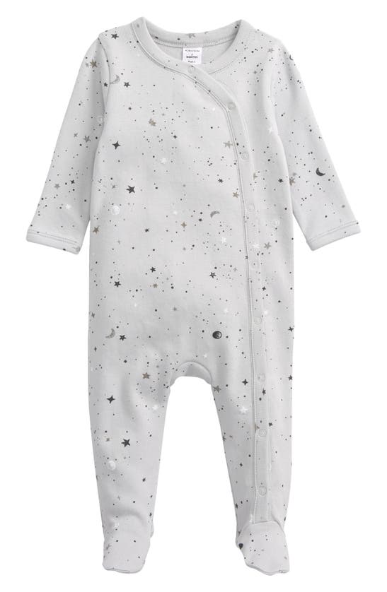 Nordstrom Babies' Print Cotton Footie In Grey Micro Celestial