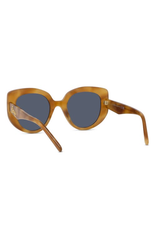 Loewe Curvy 49mm Small Butterfly Sunglasses In Blonde Havana/blue
