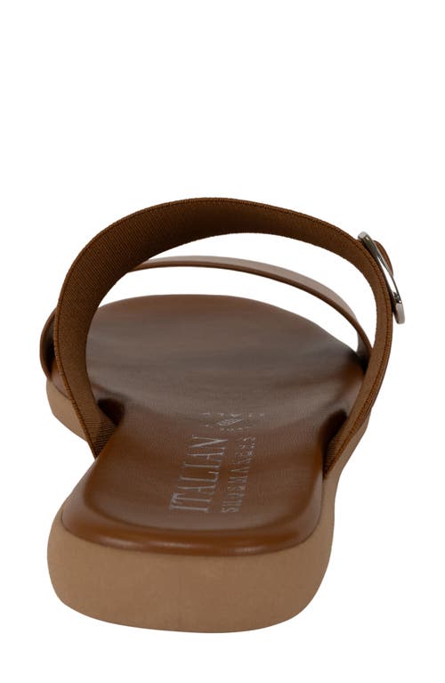 Italian Shoemakers Jelani Square Toe Slide Sandal In Tan