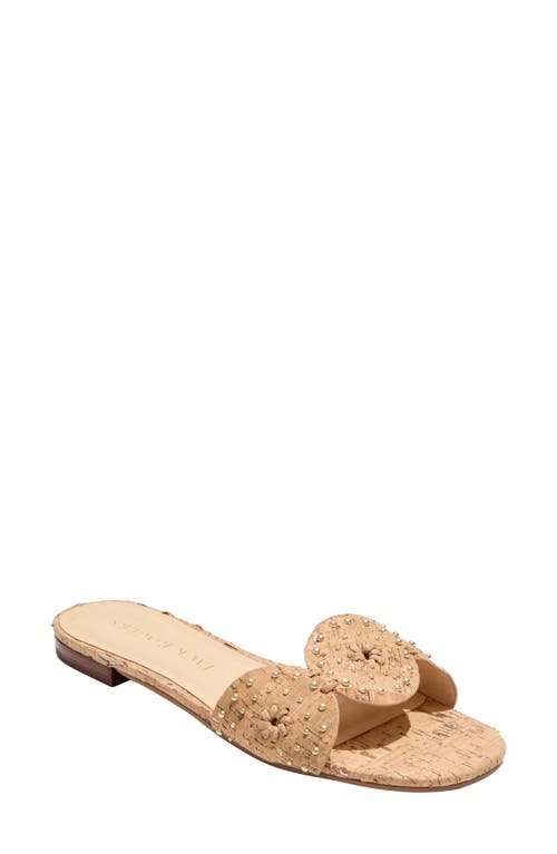 Ellis Stud Flat Sandal in Metallic Cork