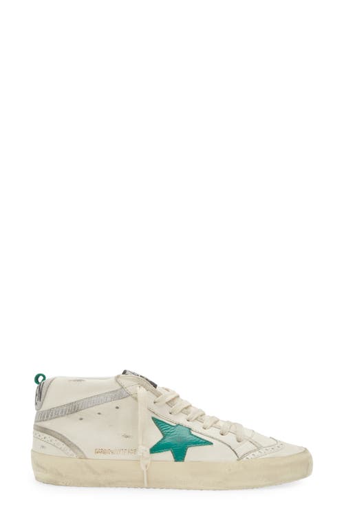 Shop Golden Goose Midstar Sneaker In White/green