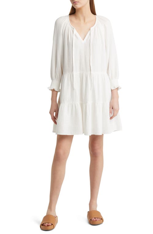 Rails Sia Long Sleeve Woven Dress in White