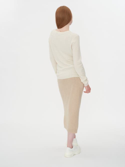 Shop Gobi Cashmere V-neck Sweater In Marshmallow