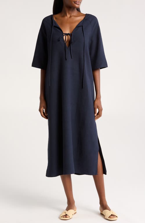 Nordstrom Tie Keyhole Cover-Up Midi Dress at Nordstrom,