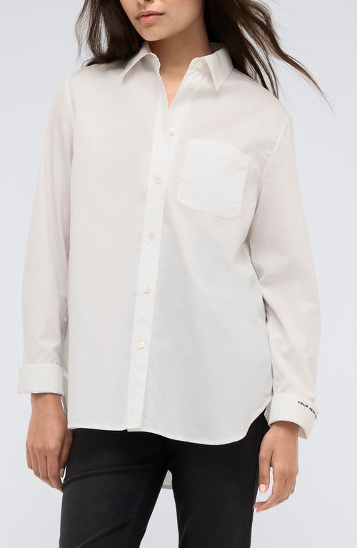 Shop Kenneth Cole Oversize Long Sleeve Button-up Shirt In Pure White