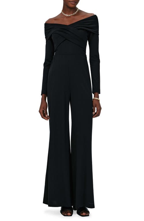 Diane von Furstenberg Lucien Long Sleeve Wide Leg Jumpsuit Black at Nordstrom,