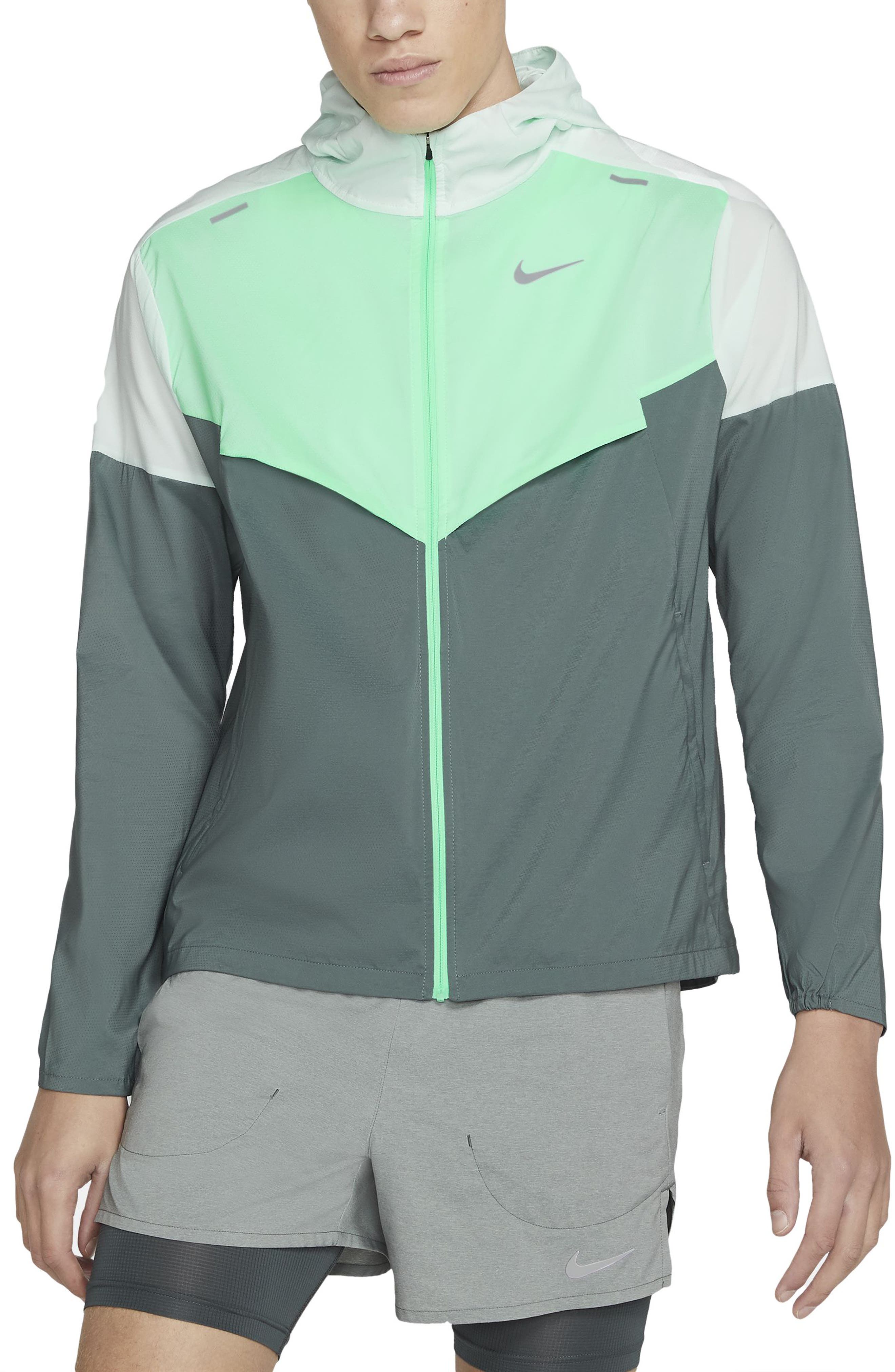 grey and green nike jacket