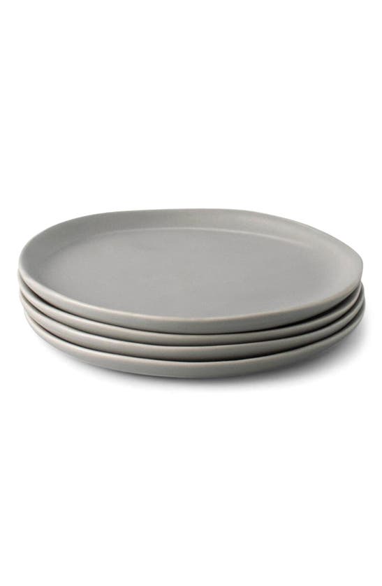 Shop Fable The Dessert Set Of 4 Plates In Dove Grey