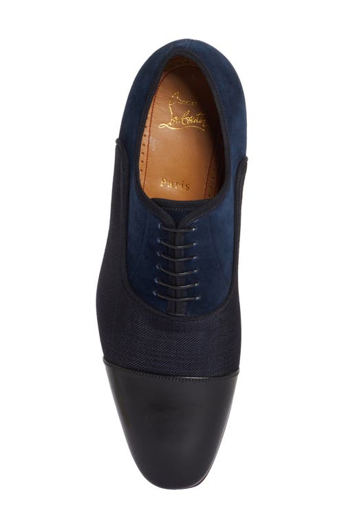 Shop Christian Louboutin Greggo Cap Toe Oxford In Black/marine