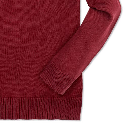 Hope & Henry Baby Boys' Organic Sweater Henley With Elbow Patches, Infant In Oxblood