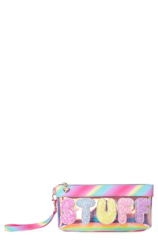 Shop Omg Accessories 'stuff' Pencil Case Wristlet In Light Blue