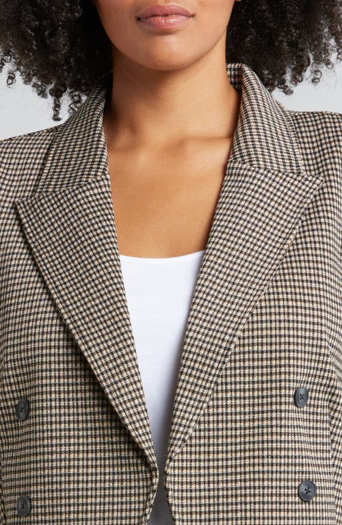 Shop Liverpool Open Front Blazer In Black/tan Check