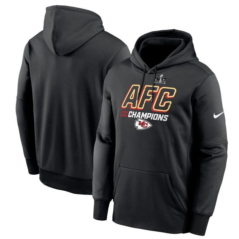 Shop Nike Black Kansas City Chiefs 2023 Afc Champions Iconic Pullover Hoodie