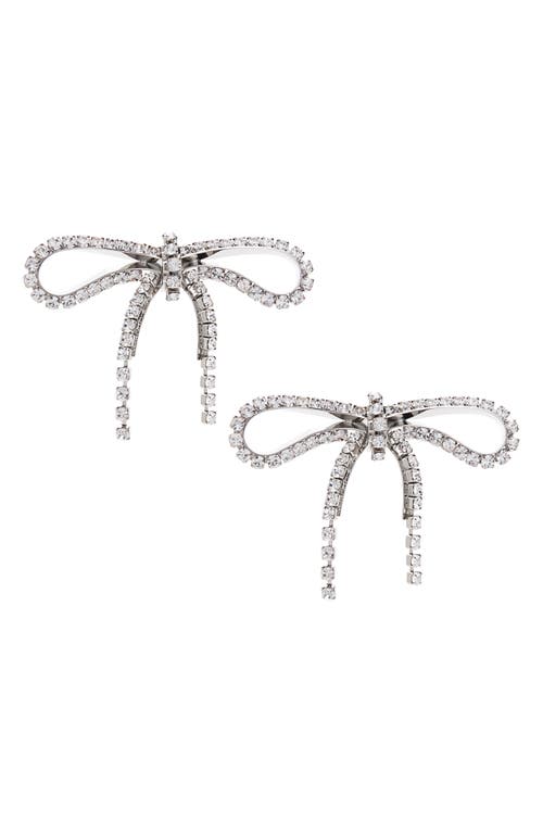 Balenciaga Archive Ribbon Earrings in Silver/Crystal at Nordstrom