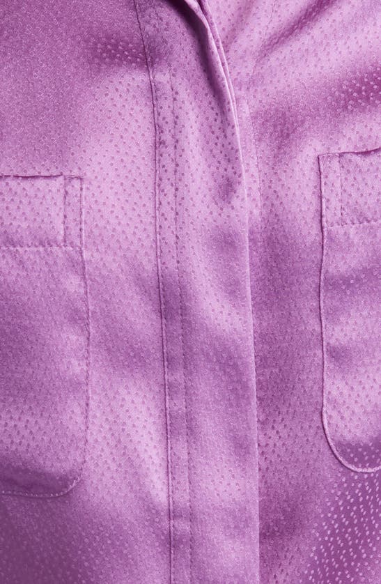 Shop Frame Pocket Silk Button-up Shirt In Orchid