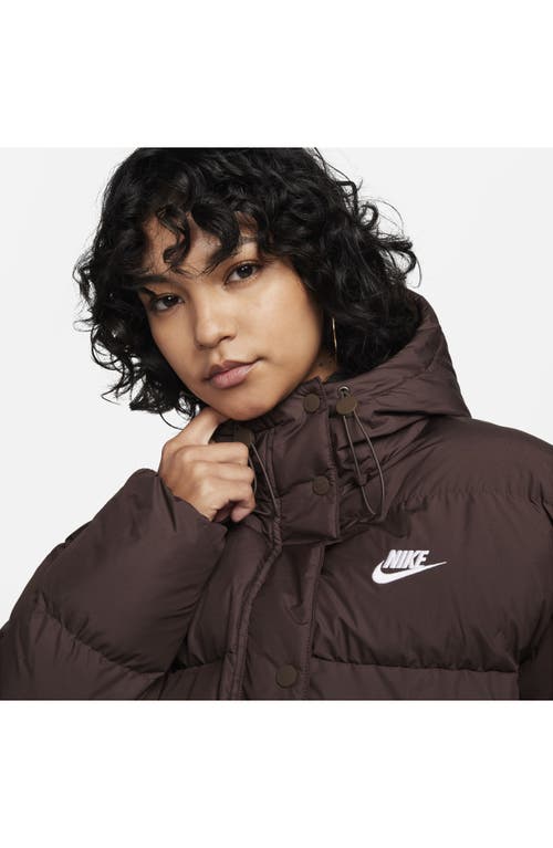 Shop Nike Sportswear Water Repellent Down Jacket In Baroque Brown/white