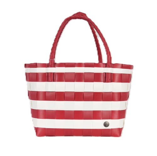 Handed By Paris Spirit Recycled Tote Bags In Crimson/white