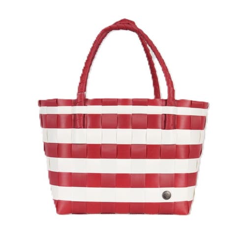 Shop Handed By Paris Spirit Recycled Tote Bags In Crimson/white