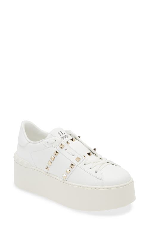 Valentino Garavani Rockstud Untitled Platform Sneaker 0Bo Bianco at Nordstrom,