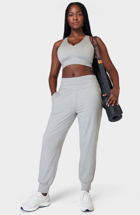 Shop Sweaty Betty Gaia Pocket Joggers In Light Grey Marl