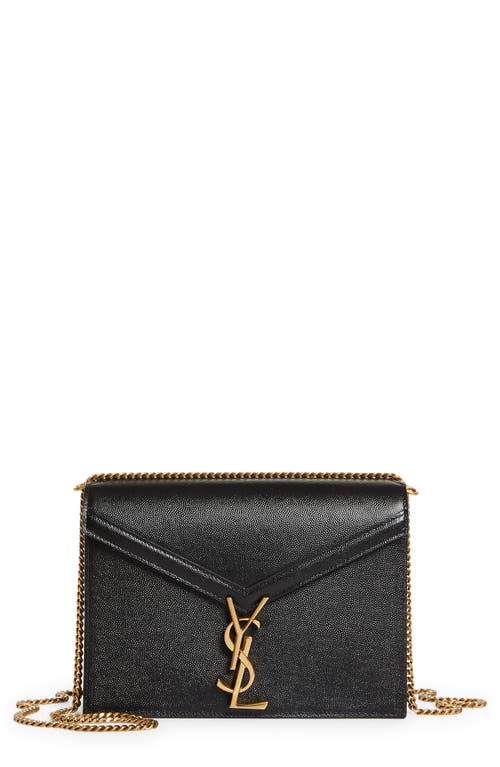 Saint Laurent Cassandra Leather Shoulder Bag in Nero at Nordstrom