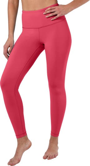 90 Degree By Reflex Interlink Faux Leather High Waist Cire Ankle Legging -  Scorpio Red - Large