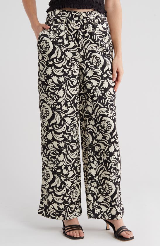 Shop Philosophy By Rpublic Clothing Floral Wide Leg Pull-on Pants In Swirl Geo Garden Print
