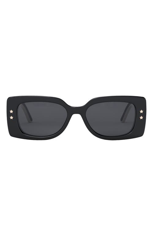 Shop Dior 'pacific S1u 53mm Rectangular Sunglasses In Shiny Black/smoke