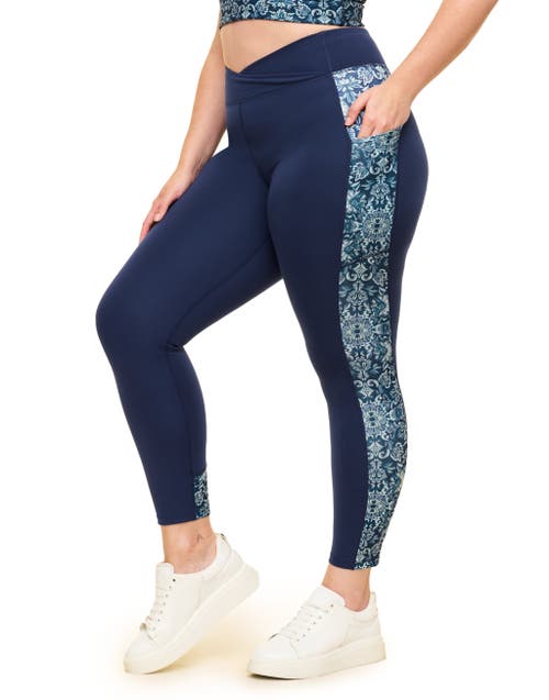 Shop Adore Me Lotus Lotus Leggings In Geo Blue