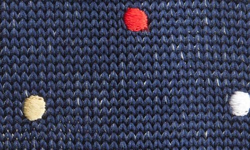 Clifton Wilson Multicolor Polka Dot Knit Silk Tie In Denim