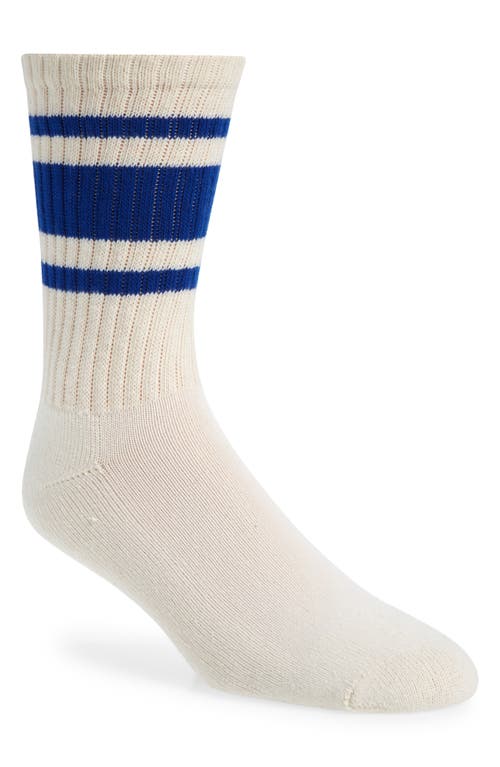 The Mono Stripe Cotton Blend Crew Socks in Royal