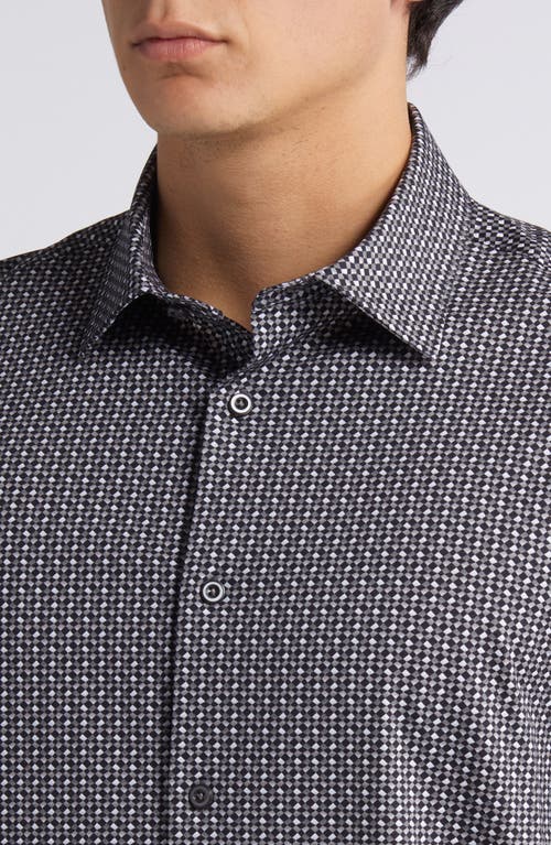 Shop Bugatchi James Ooohcotton® Print Button-up Shirt In Black