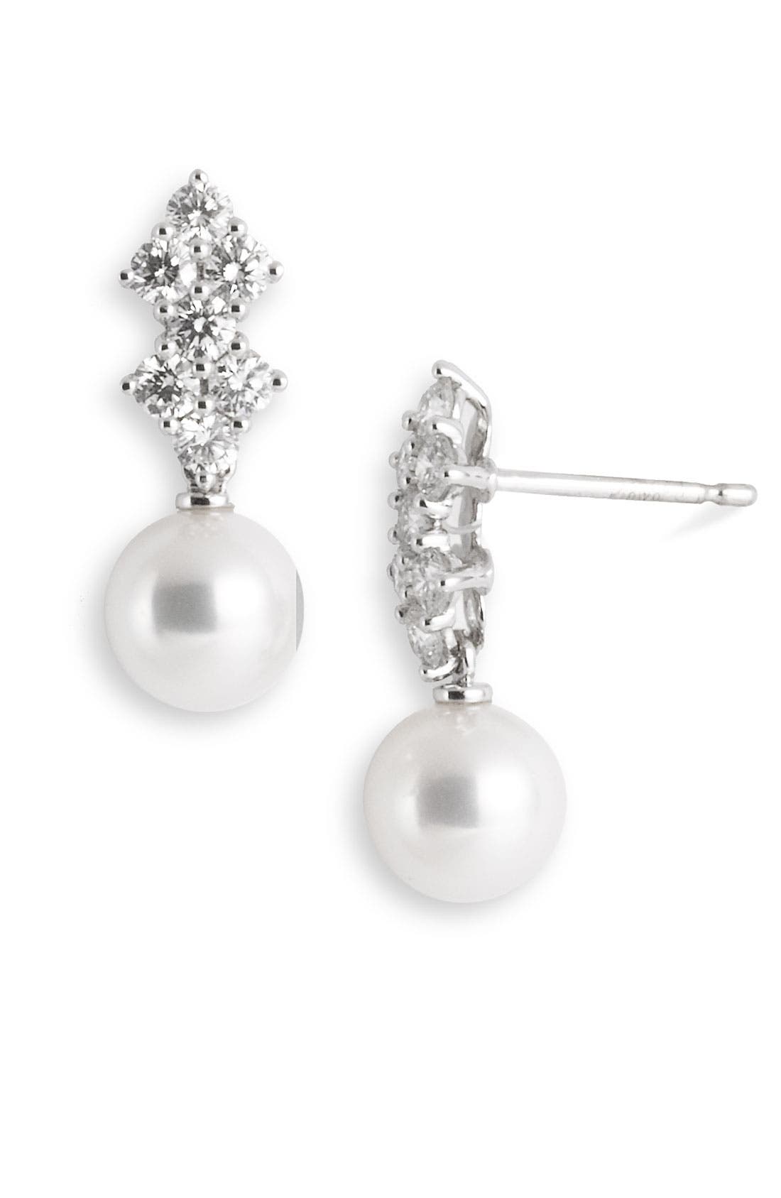 Mikimoto 'Classic Elegance' Akoya Cultured Pearl & Diamond Earrings